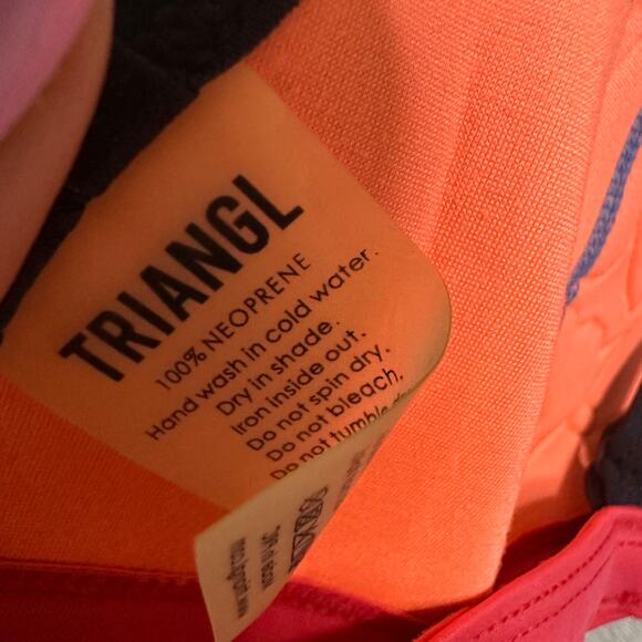 Triangl Floral Denim Neoprene Bikini Top Size Large - Picture 4 of 5